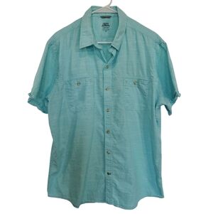Izod Saltwater Relaxed Classics Short Sleeve Casual Button Down Shirt - Sz XL